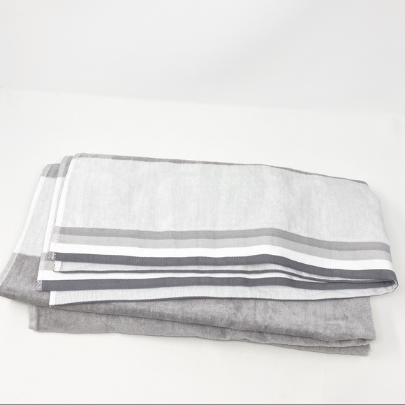 sun squad Bath Sun Squad Beach Towel Graywhite Stripe 72 X 36 In